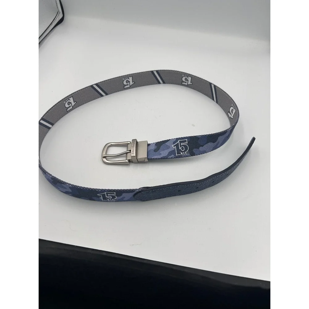 Doc Murphy 15 Club Belt Mens Blue Camo Grey Ribbon Croc Embossed 38-40 waist
